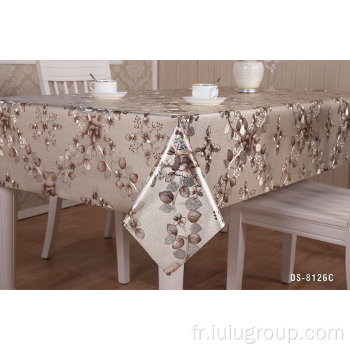 Nappe carrée en or PVC pour fête de mariage